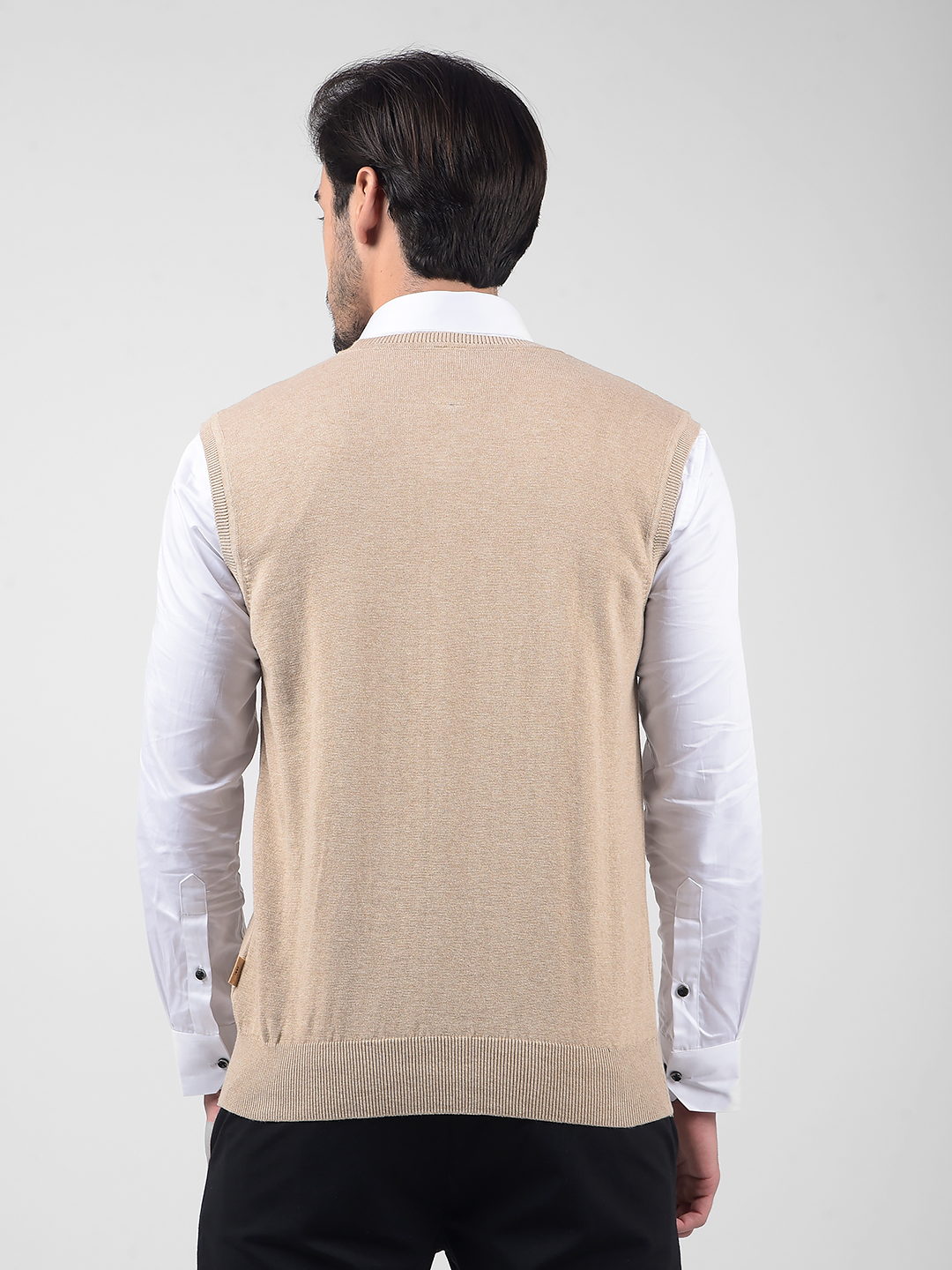 Numero Uno Men Solid Beige Sweater